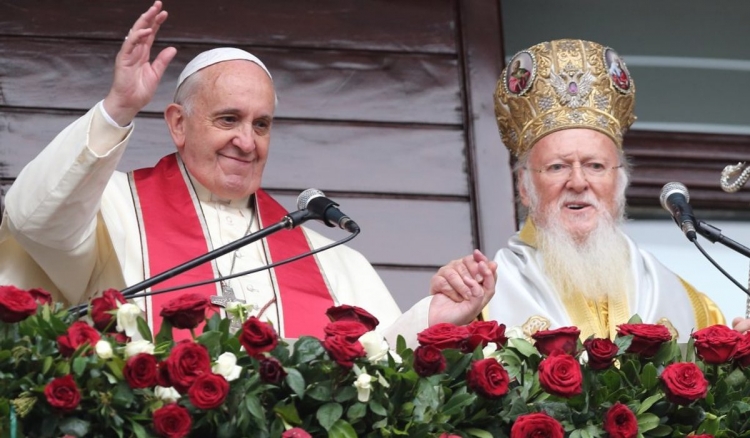 Вселенский патриарх Варфоломей и папа римский Франциск